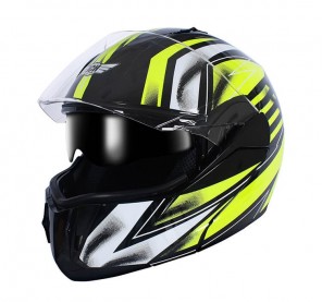 CASCO INTEGRAL JCH MOTOS NEGRO / AMARILLO